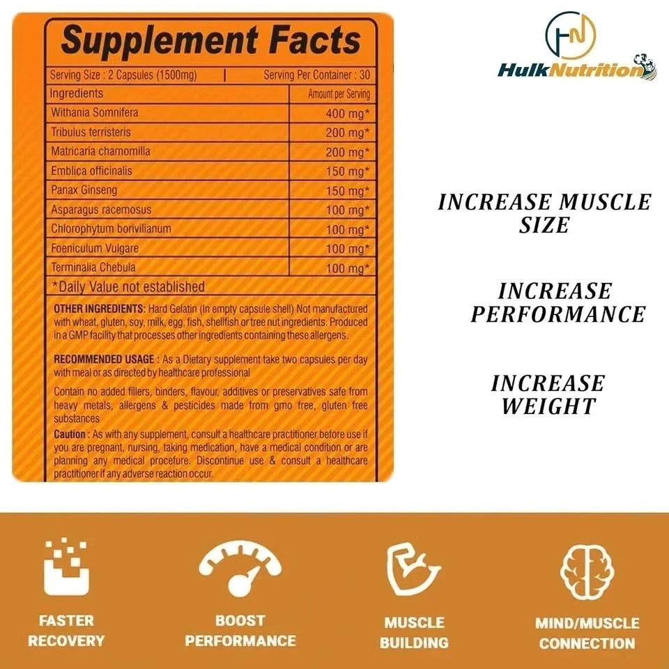 Bulk Mass & Weight Gainer Capsule for Fast Weight & Lean Muscle Gain – Pack of 1