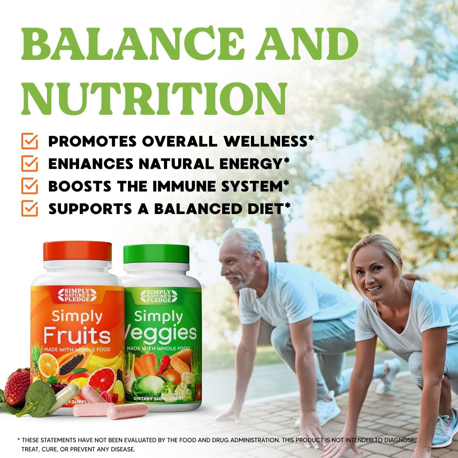-Friendly 42 Fruit & Vegetable Capsules for Digestive and Immune Health