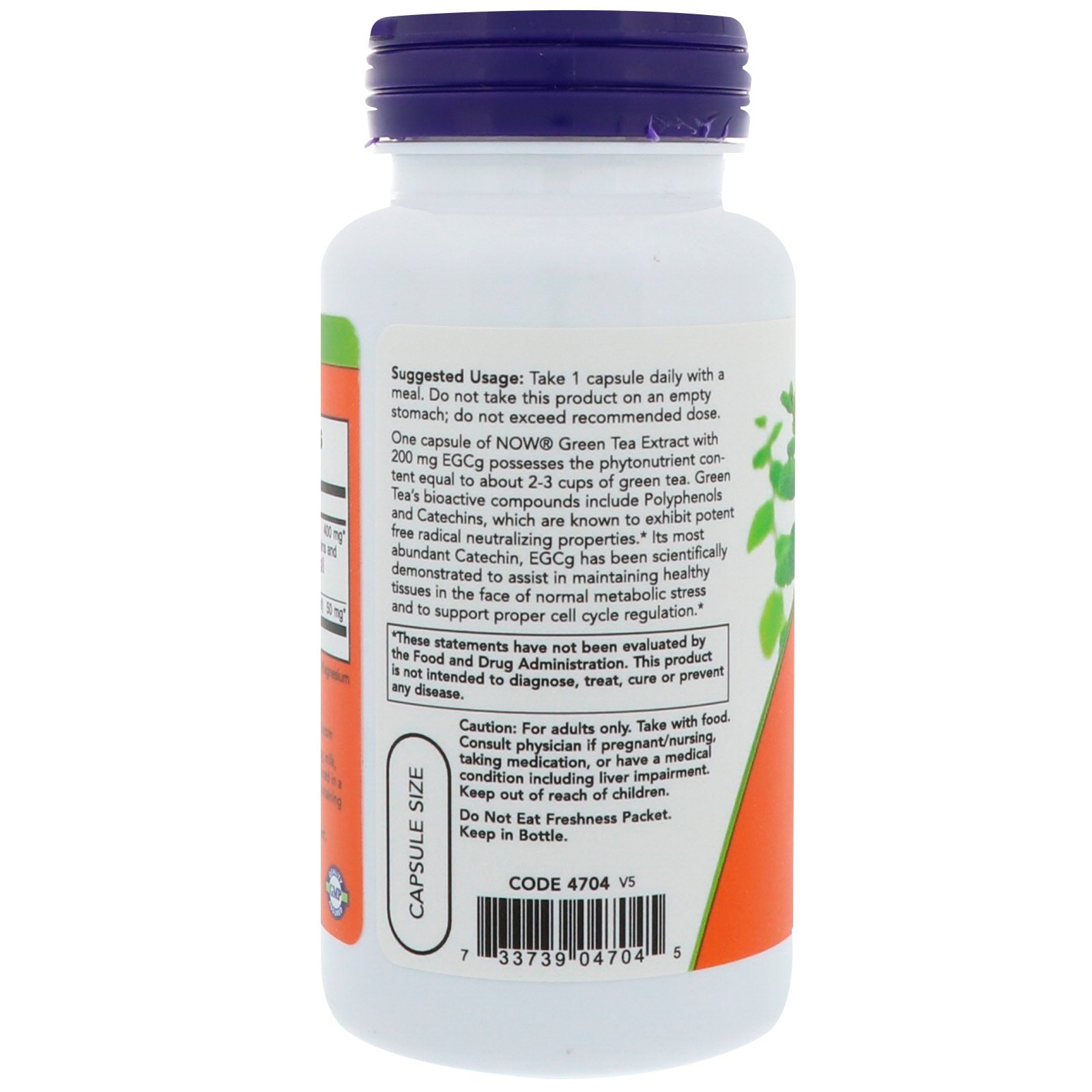 Now Foods EGCg Green Tea Extract 400 mg 90 Veg Capsules GMP Quality Assured,