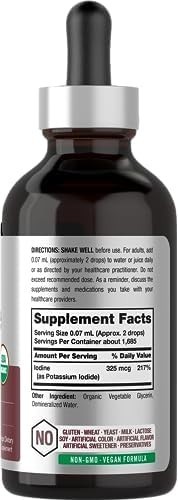 Nascent Iodine 325mcg 4oz Organic Liquid Supplement Non-GMO Gluten Free USA