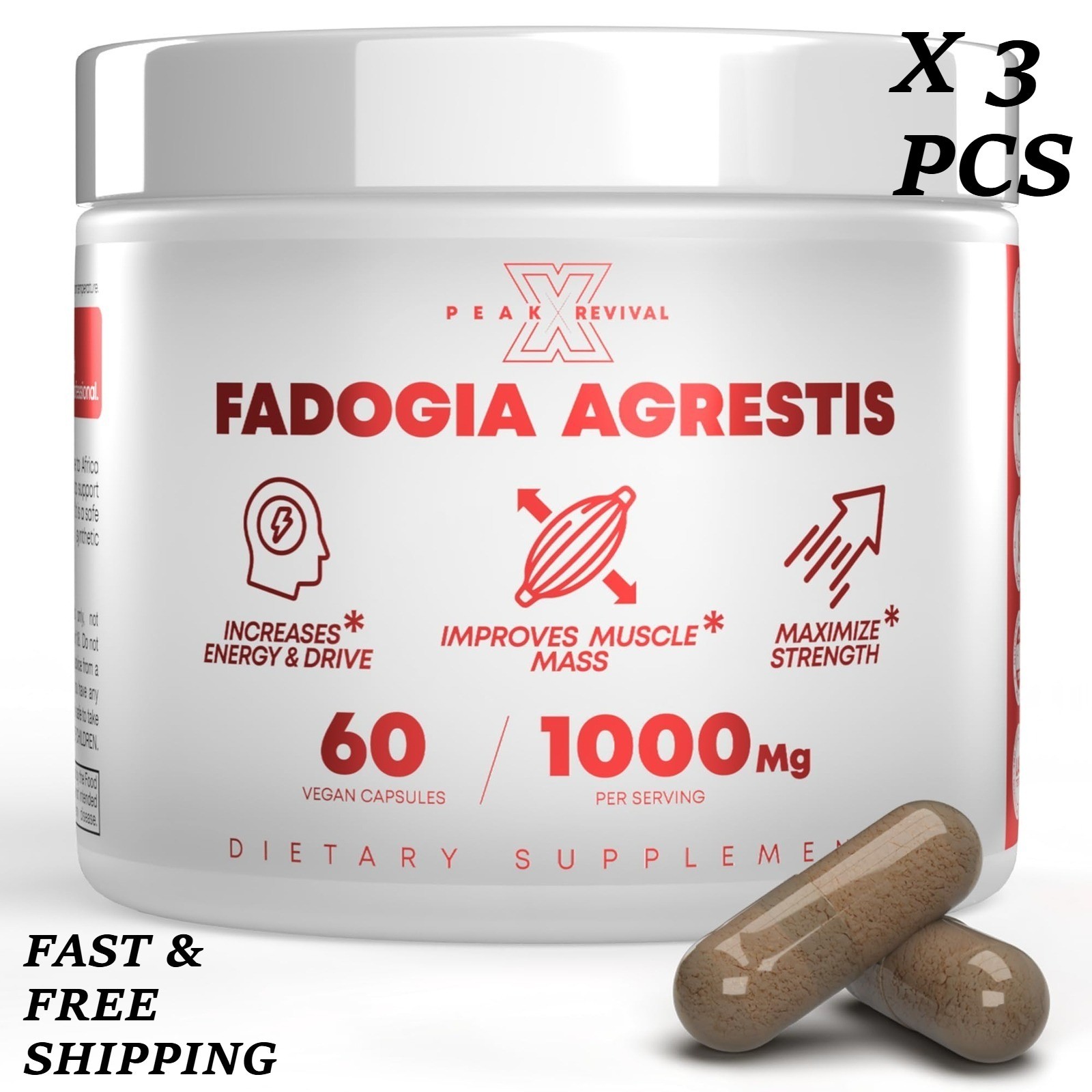 LUXRY NEW Peak Revival-X Fadogia Agrestis 1000mg Per Serving Supplement
