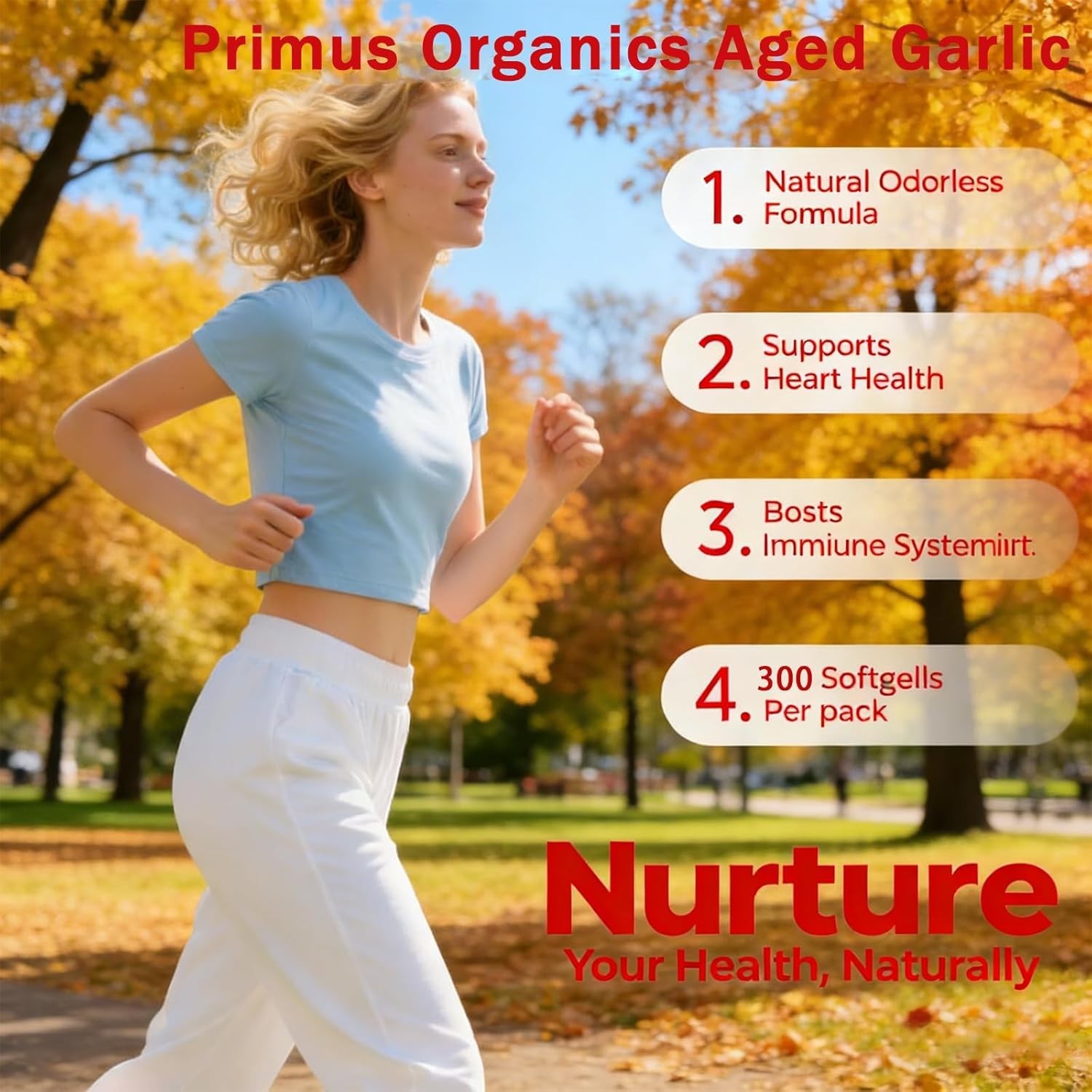 Primus Aged Garlic Extract Softgels 24 Odorless All-Natural Vegetarian 300 C…