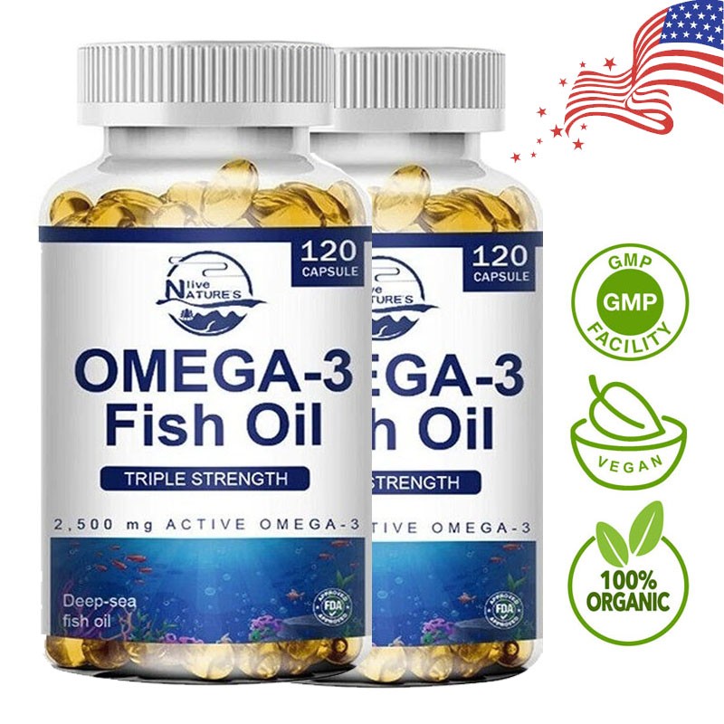 Omega 3 Fish Oil 240 Capsules 3600mg DHA & EPA – 3x Strength,Highest Potency