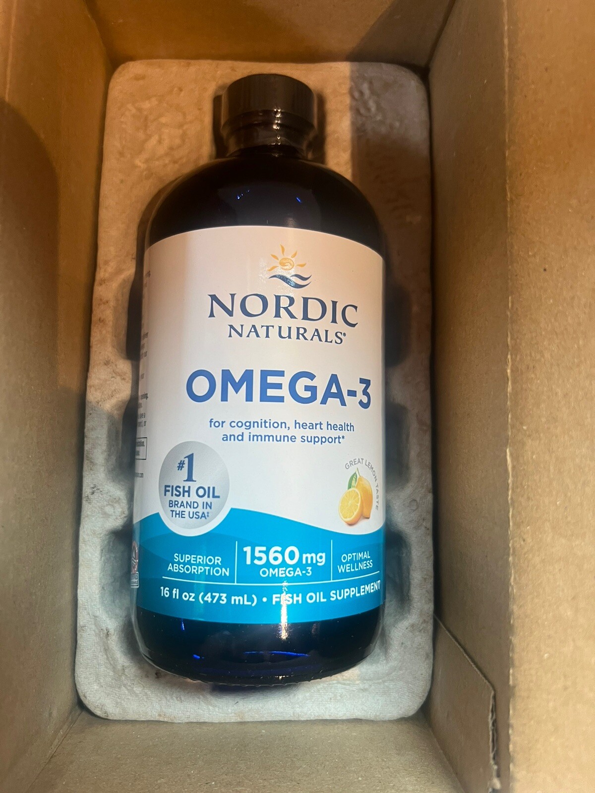 Nordic Naturals Omega 3 Lemon Cognition Heart Health & Immune Support 16Oz 7/26