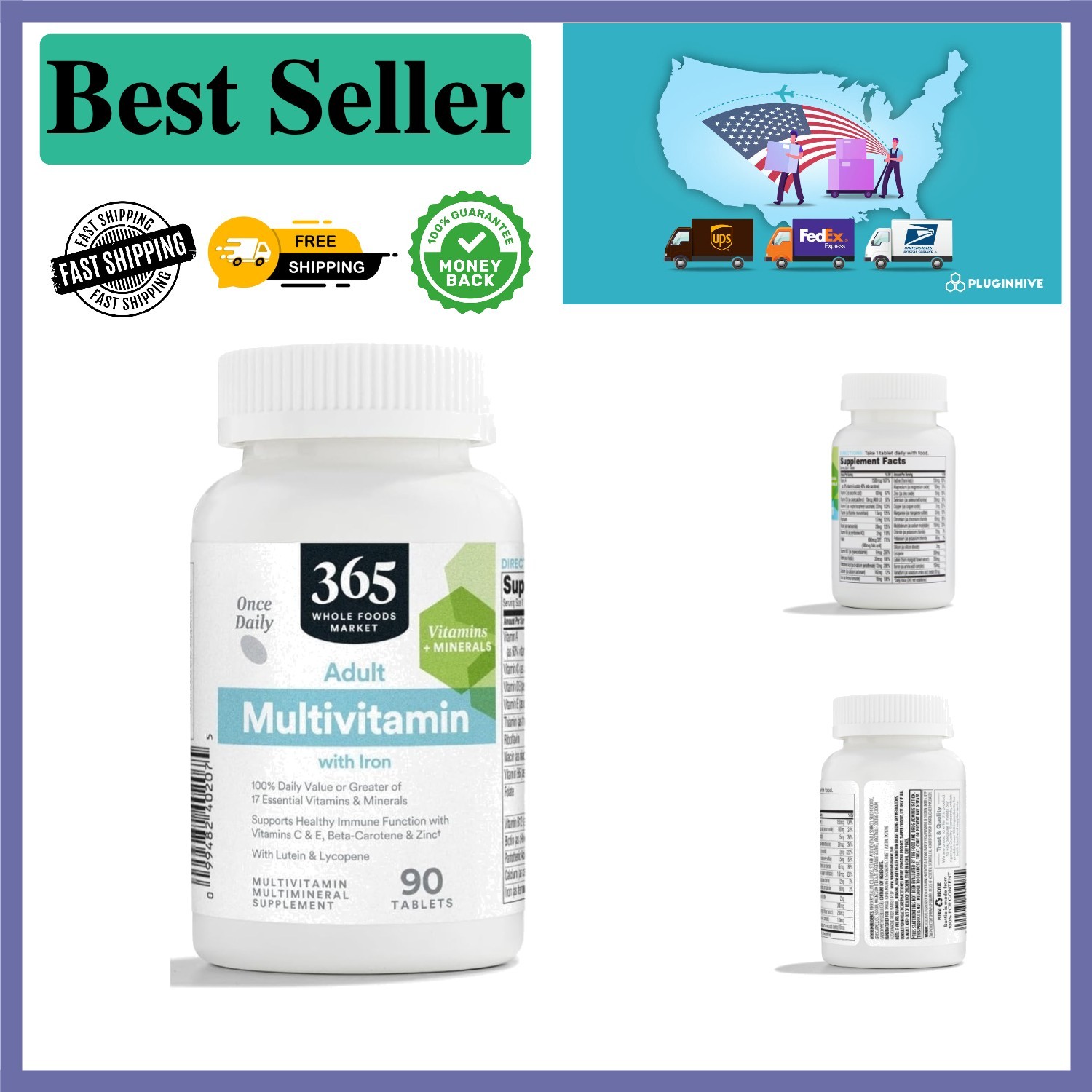 90-Supply Adult Multivitamin Tablets – Daily Nutritional Support, Unflavored
