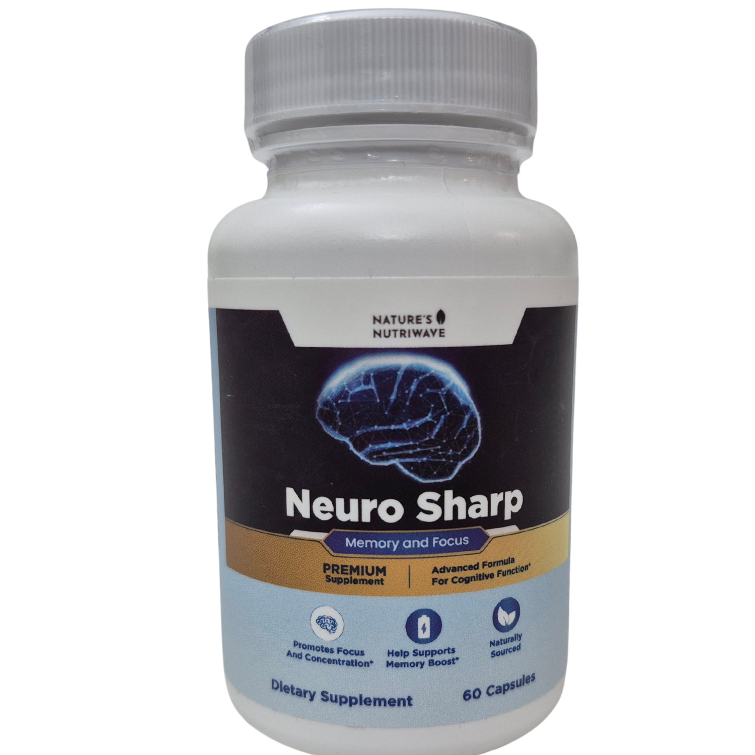 (3 Pack) Neuro Sharp Nootropic All Natural Formula Brain Supplement 180 Capsules