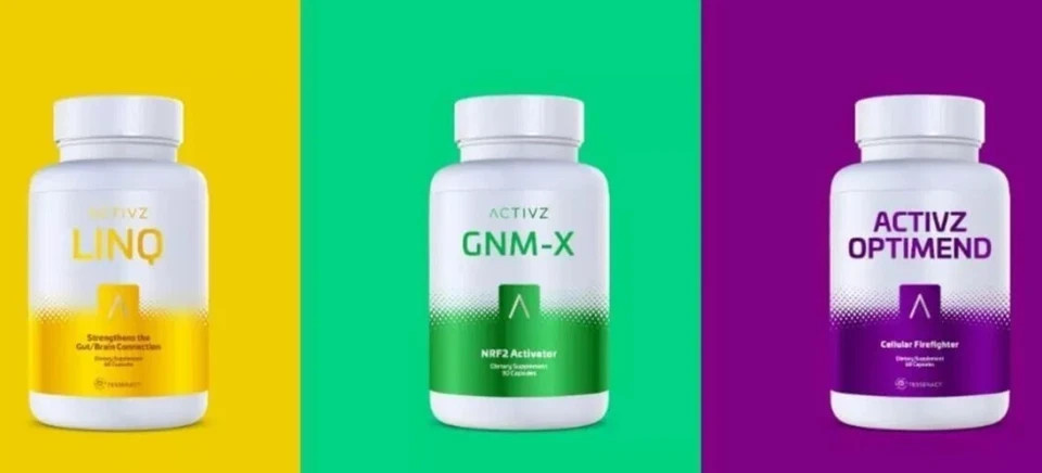 Authentic ACTIVZ TRIFECTA 3 bottle set: 1 GNMX + 1 LINQ + 1 OPTIMEND, ACTIVE .