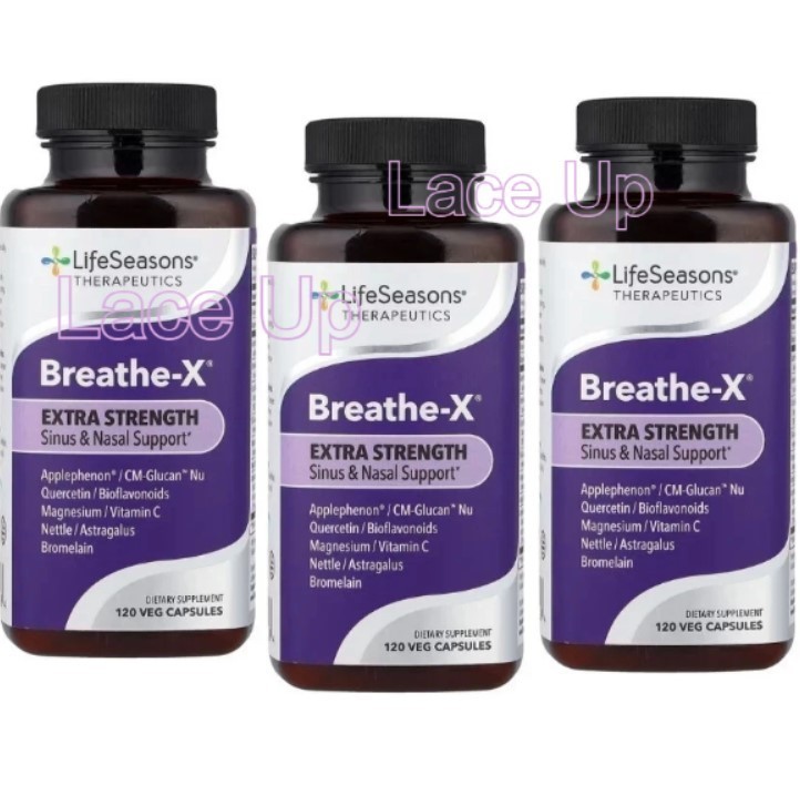 (3) Life Seasons Breathe-X EXTRA STRENGTH Sinus & Nasal 120 capsules Expire 2028
