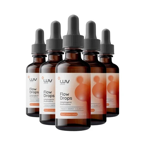 (5-Pack) LUV Wellness Flow Drops – Wellness LUV Flow Adaptogen Mushroom Blend Dr