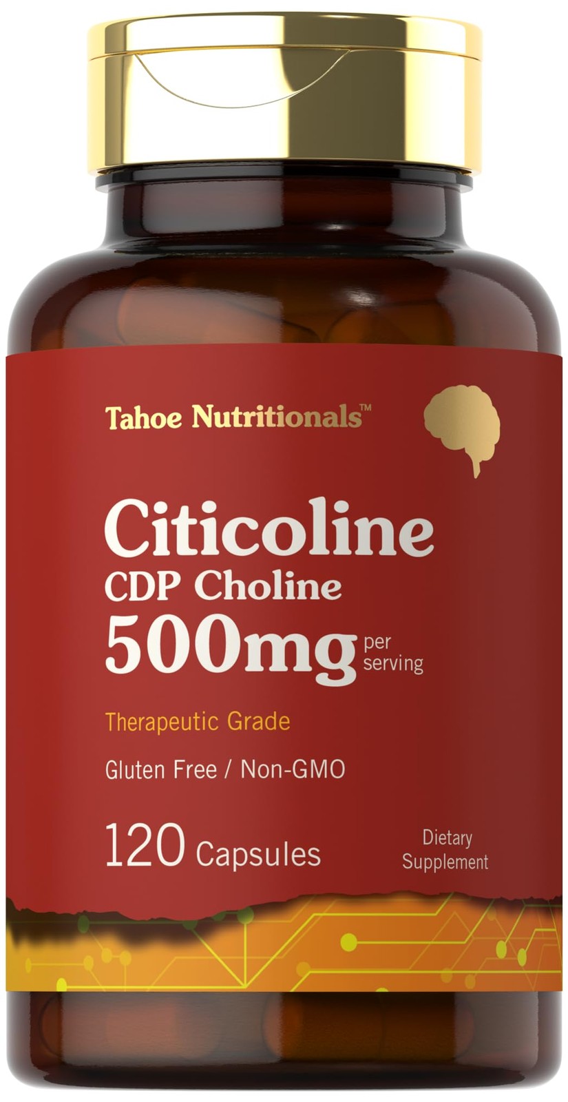 Citicoline 500mg | 120 Capsules | CDP Choline Supplements | Therapeutic Grade…