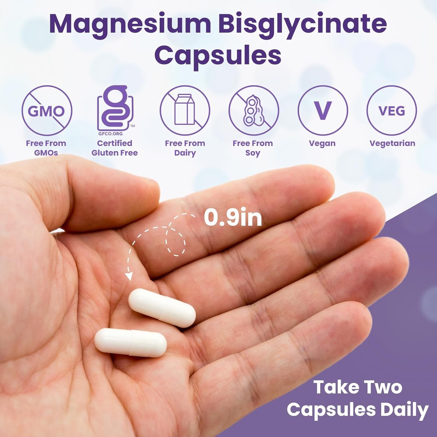 Extra Strength Magnesium Glycinate 400mg, 120 Capsules, 60 Day Supply, High-A…