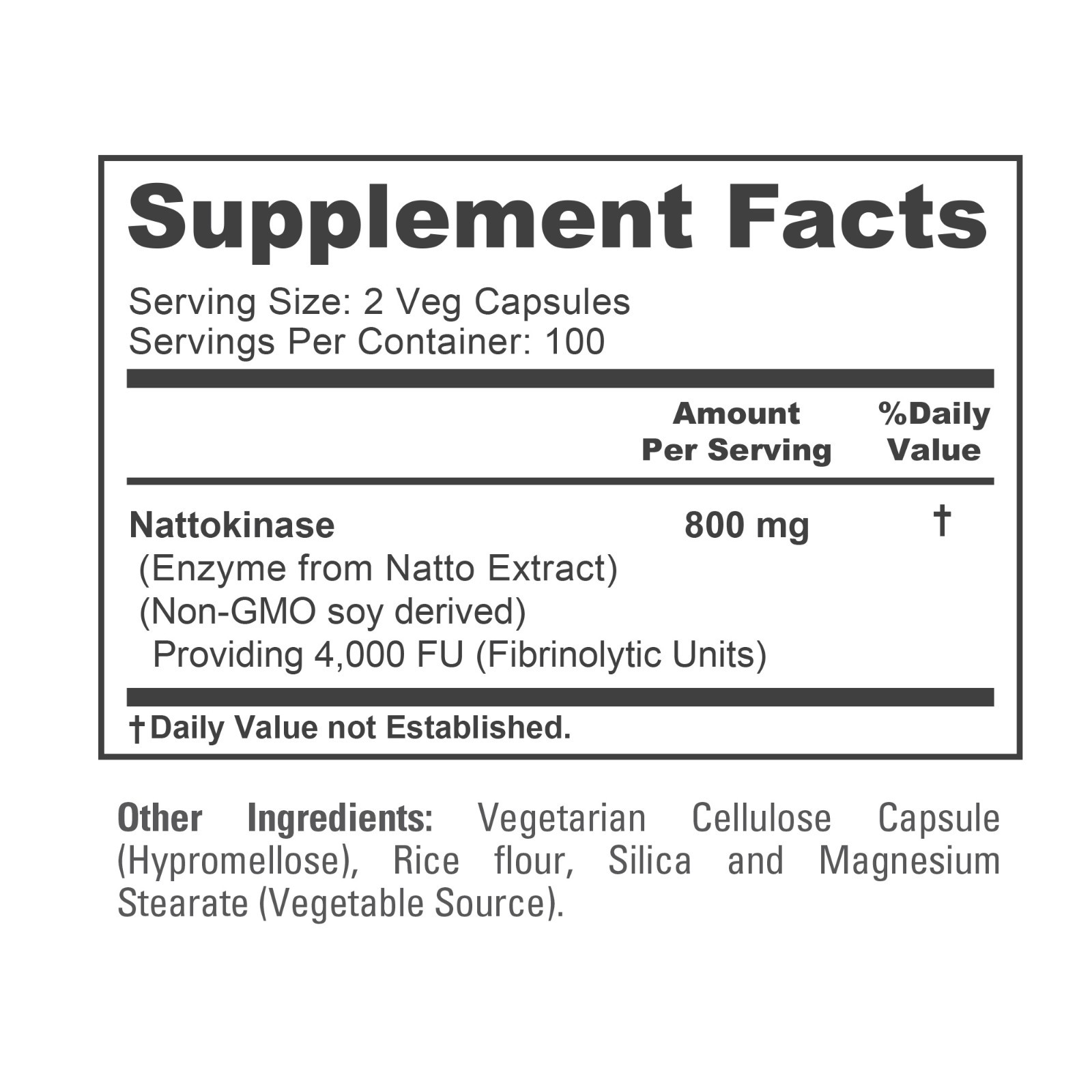 NusaPure Nattokinase 4000 FU 200 Veggie Capsules (Non-GMO & Gluten Free)