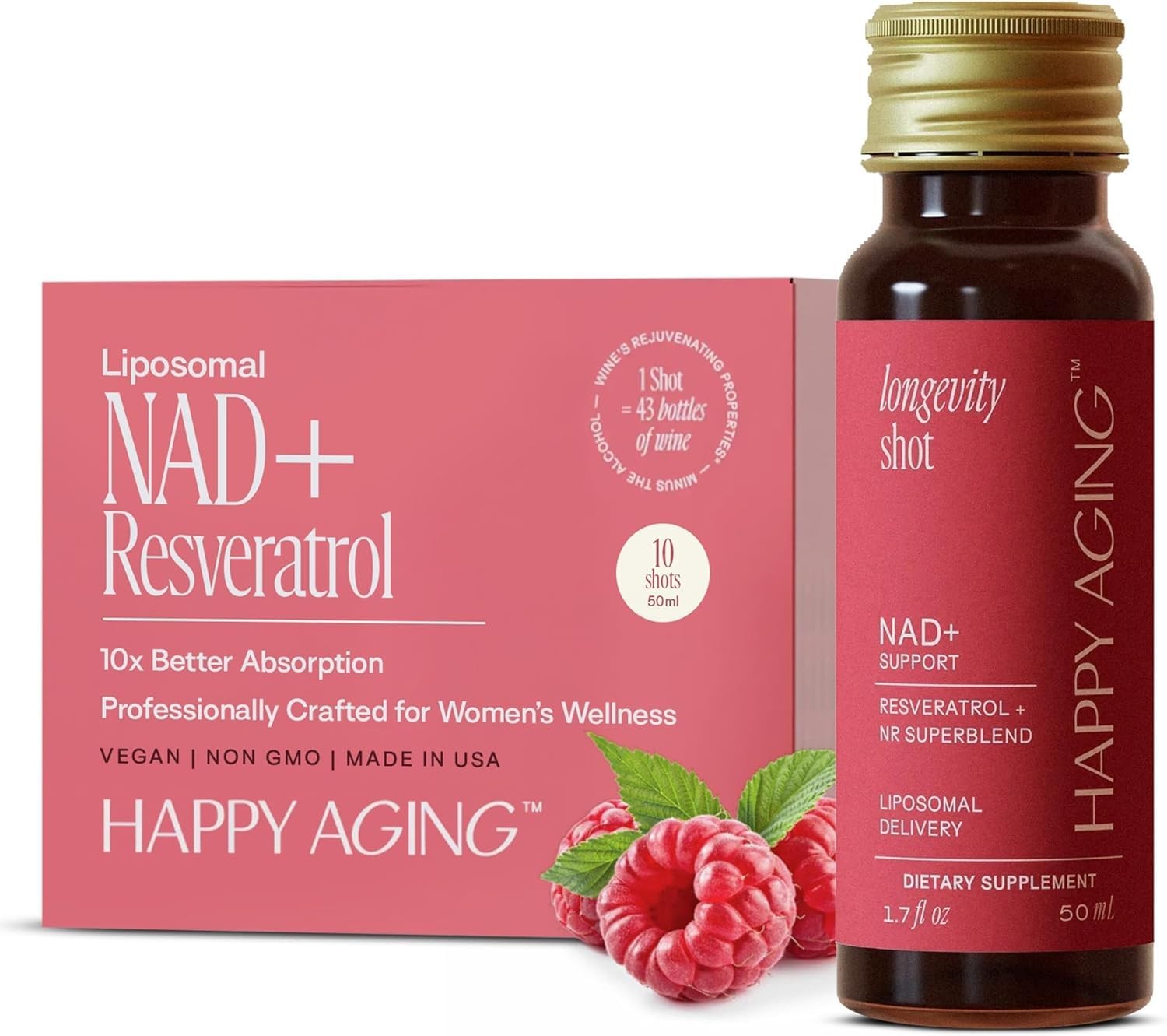 Happy Aging Liquid NAD+ Supplement for Women | Liposomal Nicotinamide Ribosid…