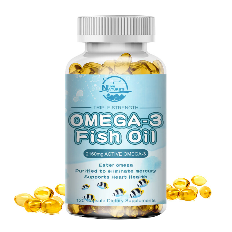3x Strength EPA & DHA Omega 3 Fish Oil 3600mg, Highest Potency, 120 Softgels