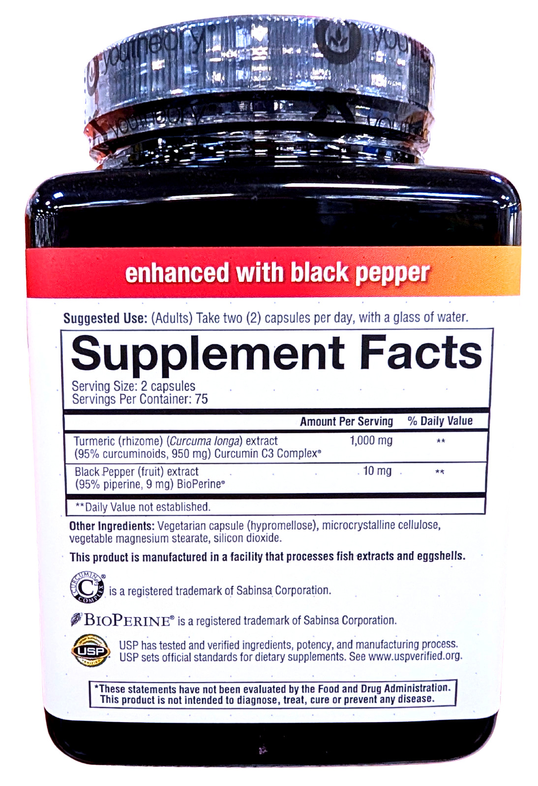 Youtheory Turmeric Extra Strength Capsules 150 Count EXP 04/2028