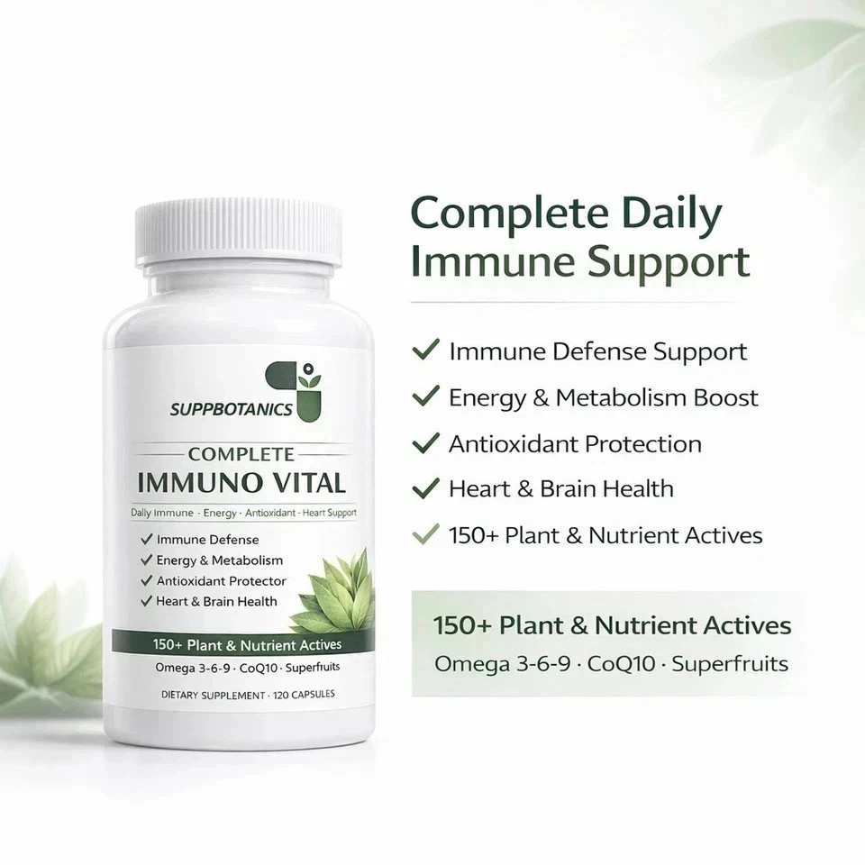 2 Pack SuppBotanics Immuno Vital Immune Support 150+ Nutrients 120 Caps