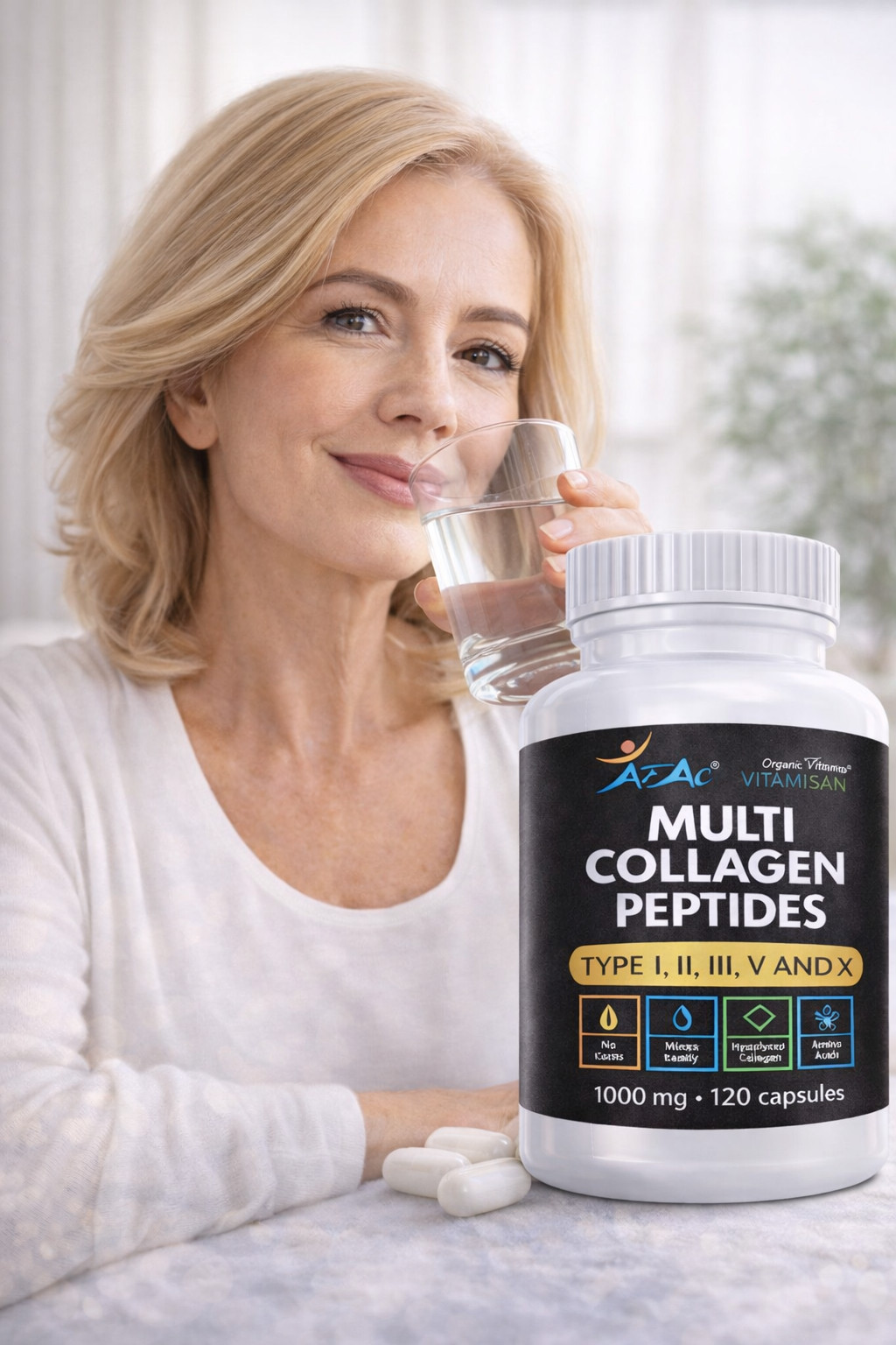 Total Collagen Protein Hydrolyzed Collagen Supplement 120 Caps paleo no gmo