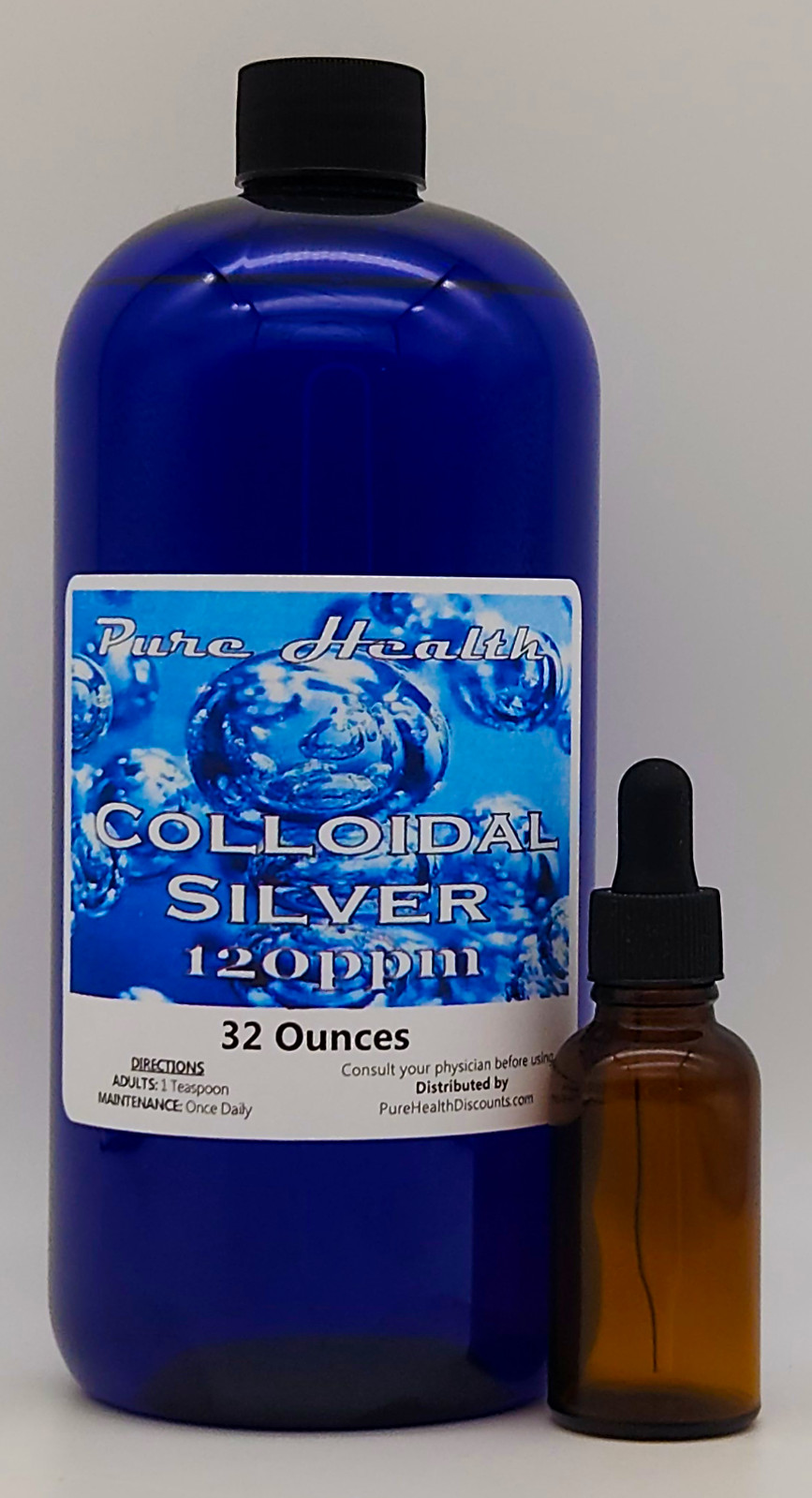 Colloidal Silver 120 PPM PHP 1-Qt