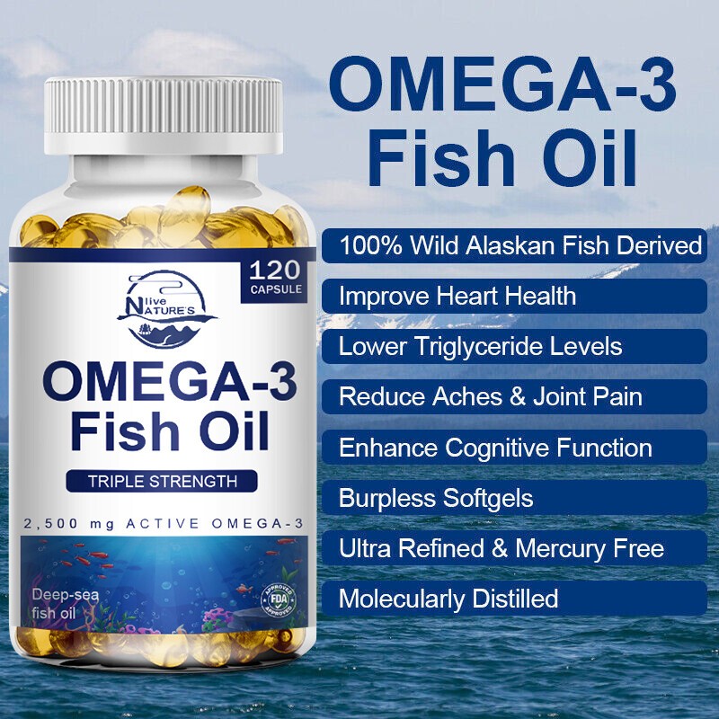Omega 3 Fish Oil 240 Capsules 3600mg DHA & EPA – 3x Strength,Highest Potency