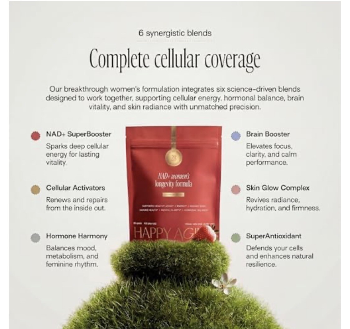 Happy Aging Essential Longevity Formula NAD+ Women’s Capsules for Energy 90caps