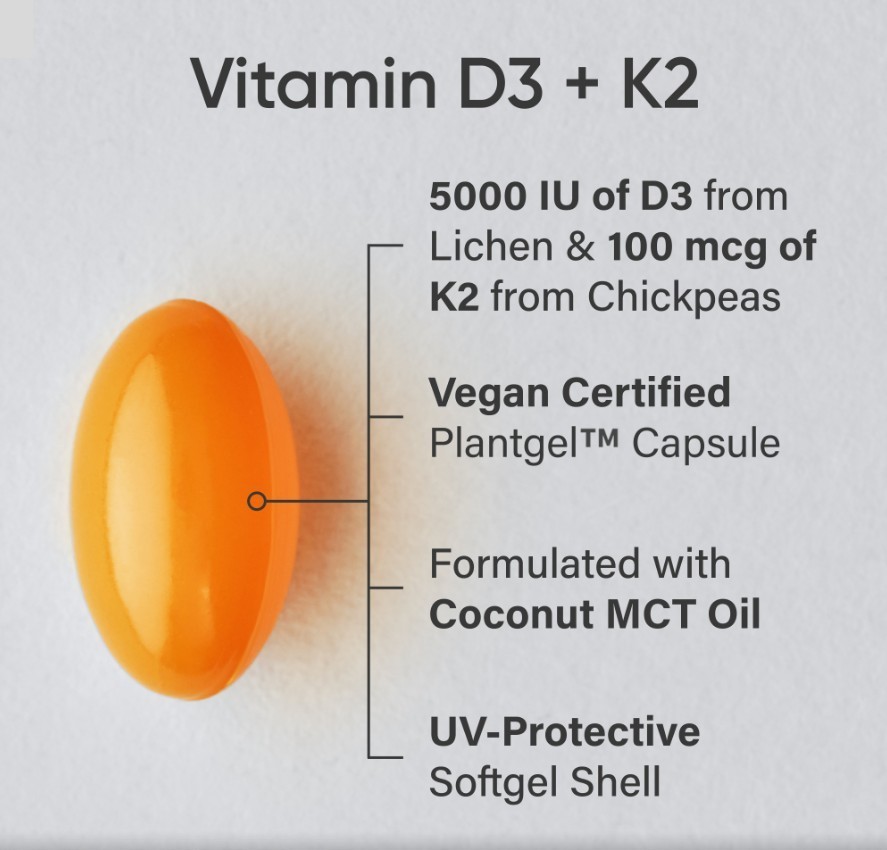 Sports Research D3 + K2, 160 Veggie Softgels,Supports Bone and Immune Health