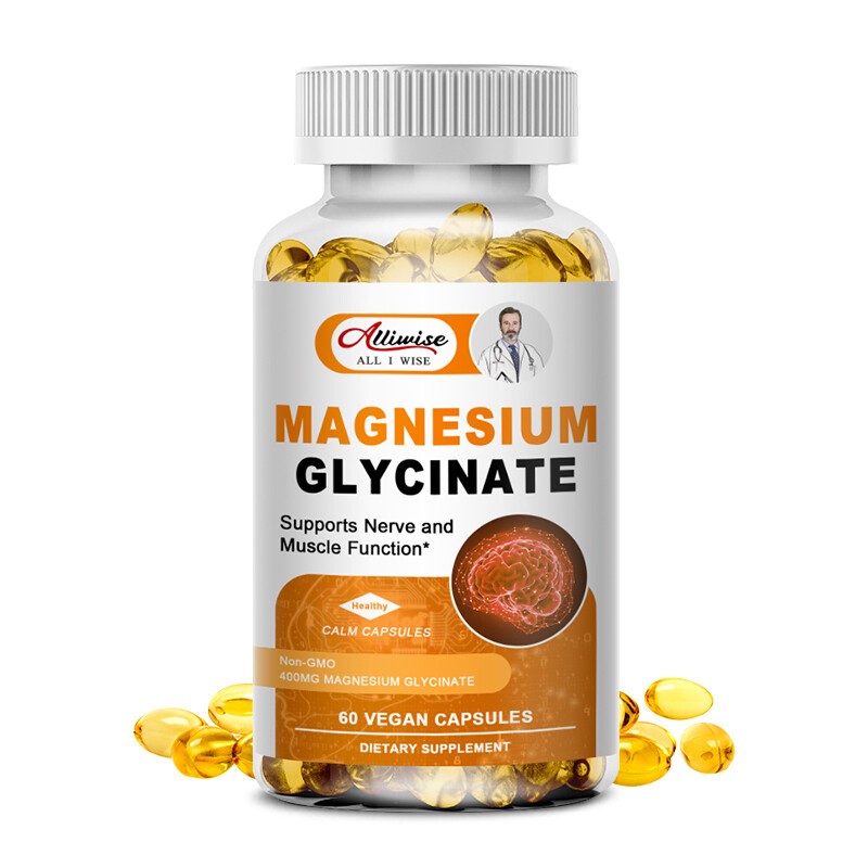 Magnesium Glycinate 400mg – 120 Capsules For Sleep, Stress Relief Support Bone