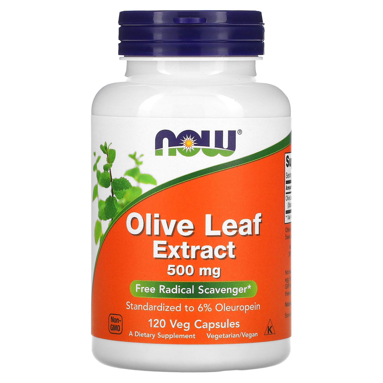 Now Foods Olive Leaf Extract 500 mg 120 Veg Capsules GMP Quality Assured, Vegan,