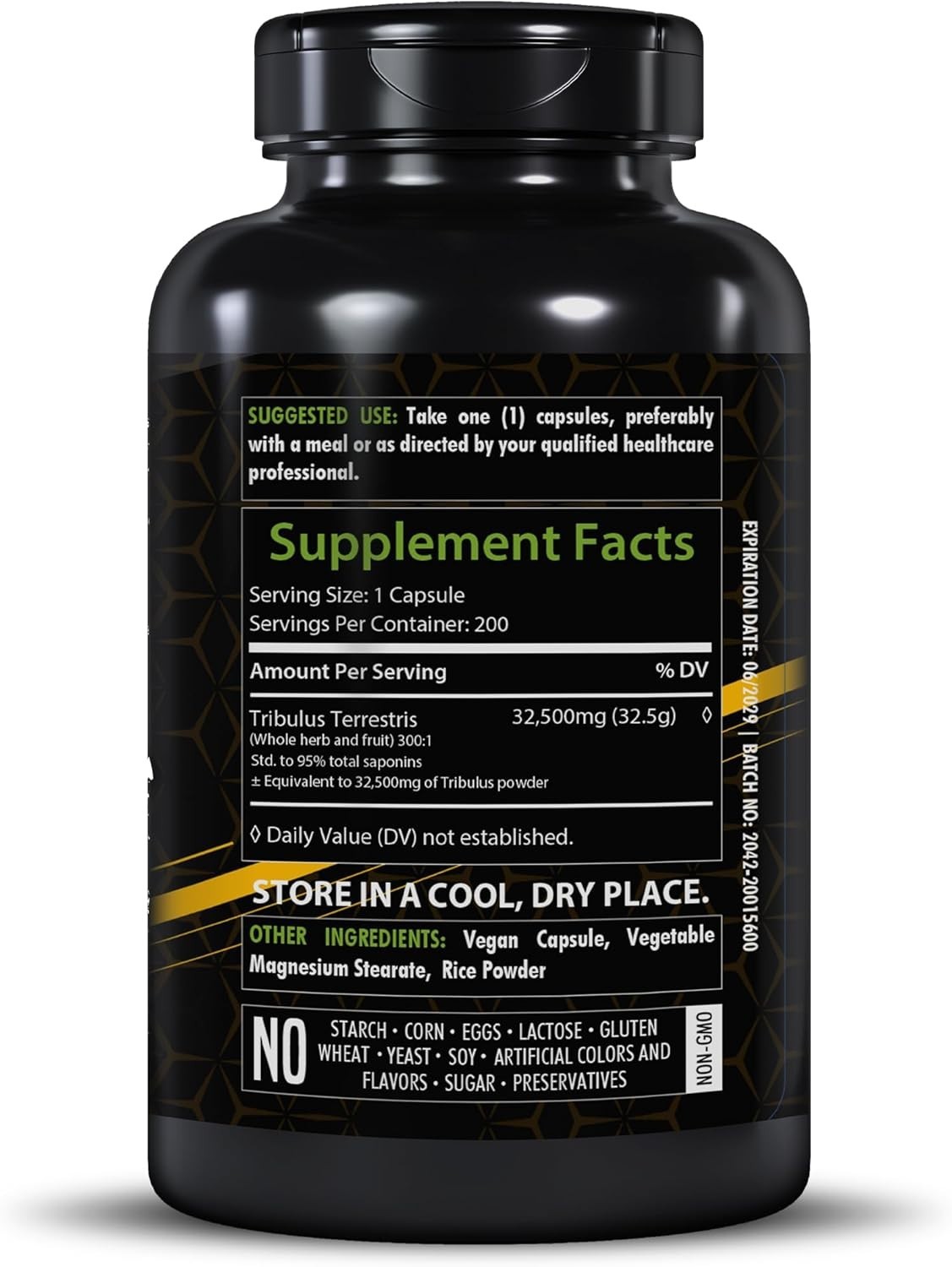 Healthfare Tribulus Terrestris 32,500mg 200 Caps High Potency Herbal Supplements