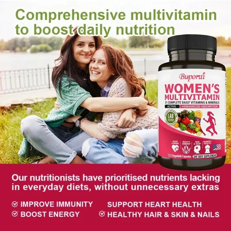 Women’s Multivitamin 120pcs,Supports Heart, Joints, Skin, Hair and Nails Health