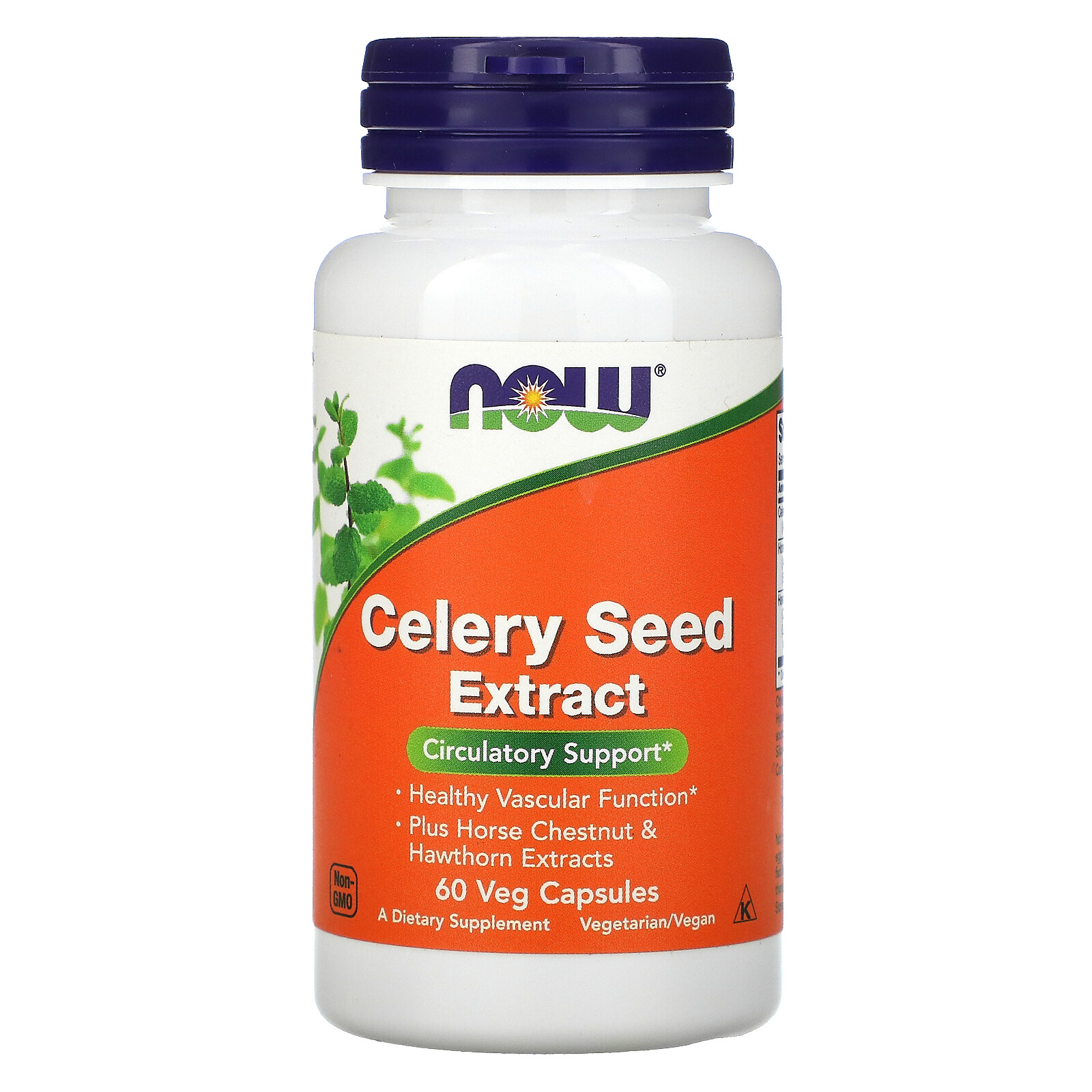 Now Foods Celery Seed Extract 60 Veg Capsules Vegan, Vegetarian, GMP Quality