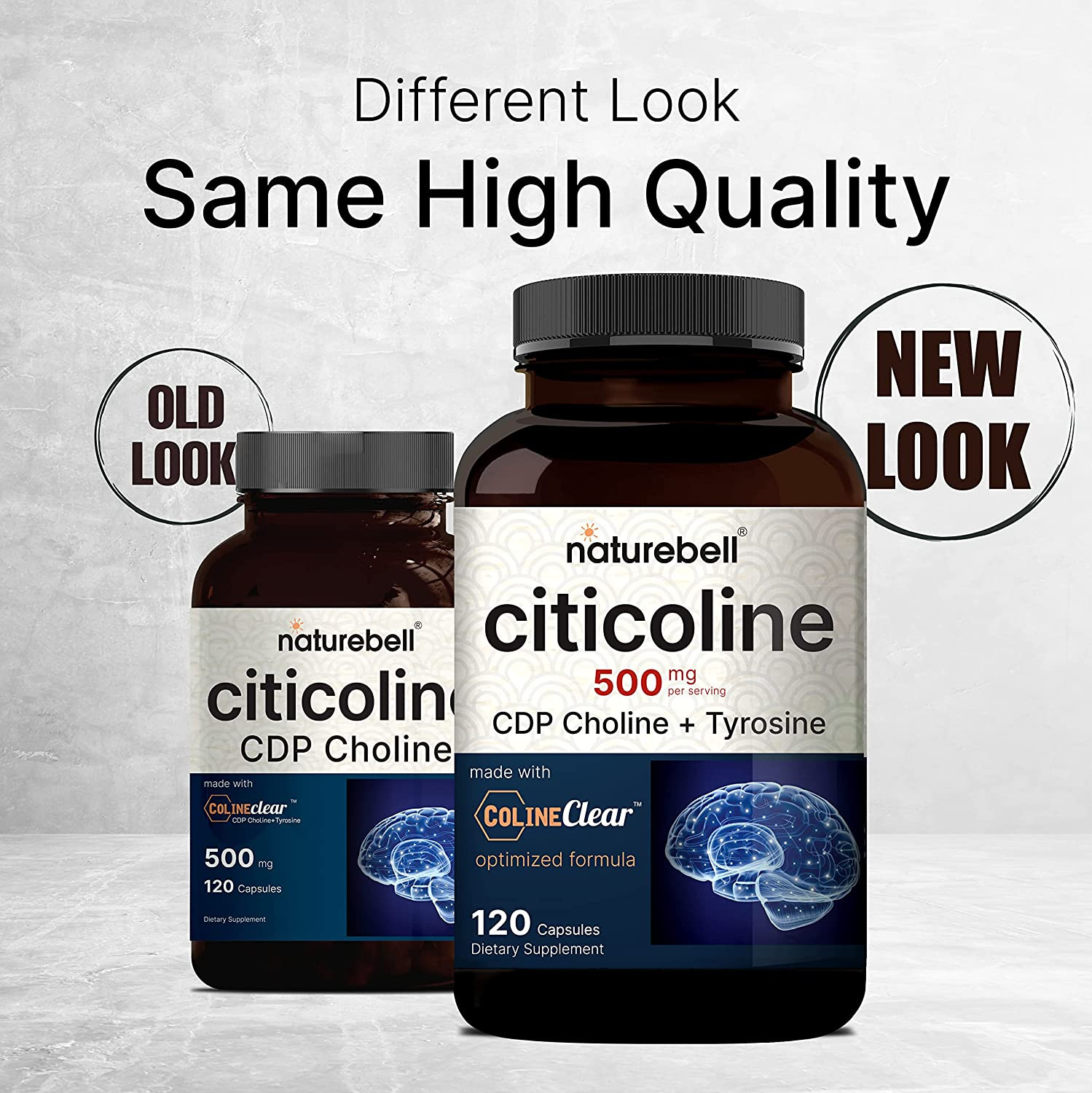 NatureBell Citicoline 500mg CDP Choline + Tyrosine Brain Supplement NonGMO 120ct