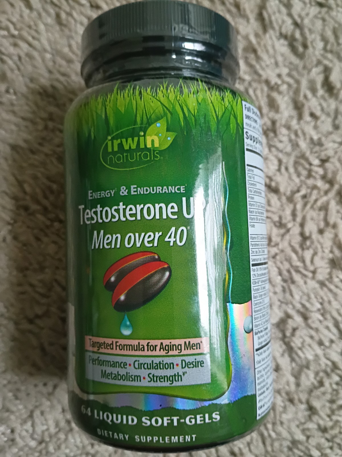 New Irwin Naturals Test UP Men over 40 – 64 Soft-Gels Each Exp. 07/2027