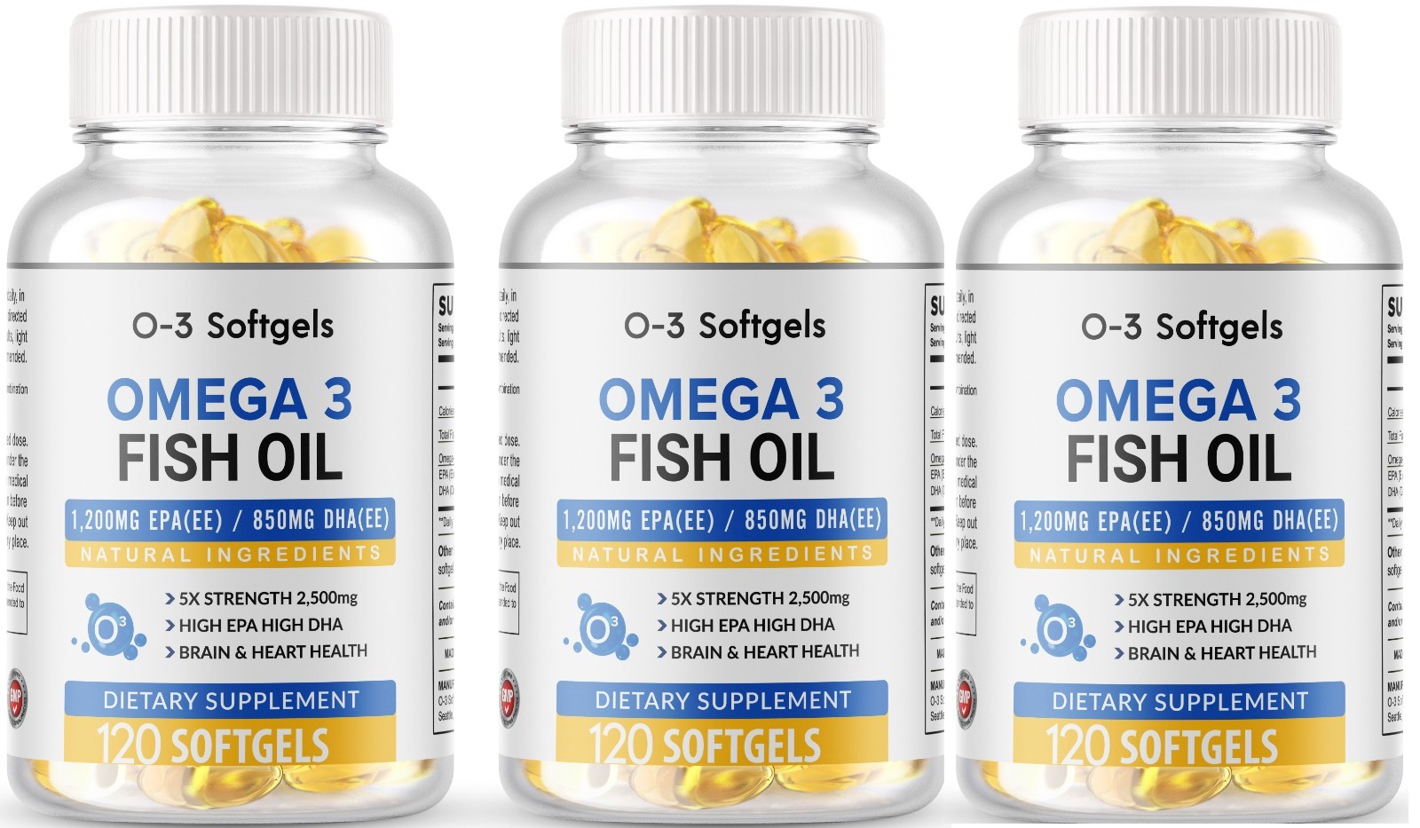 360 Softgels Omega 3 Fish Oil – 2500MG (120 Serv) 5x Strength USA
