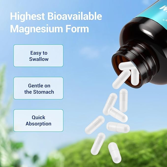 Magnesium Glycinate 500mg-60/120/240Capsule For Sleep Stress Relief Support Bone