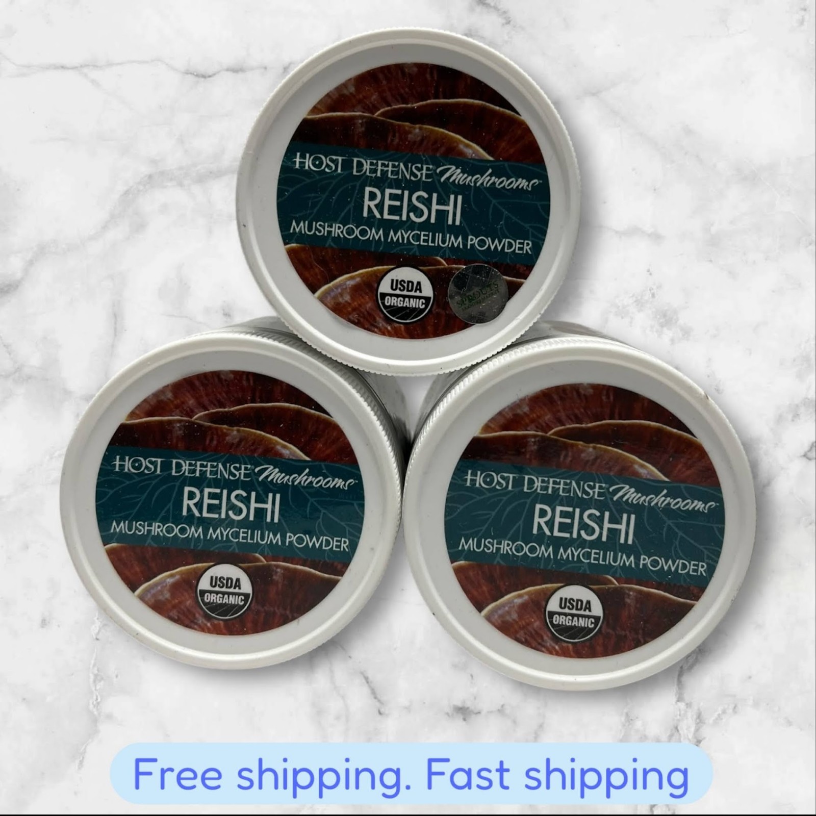 FOR 3 Host Defense Reishi Powder 100g Organic Longevity Support Fungi Each NEW