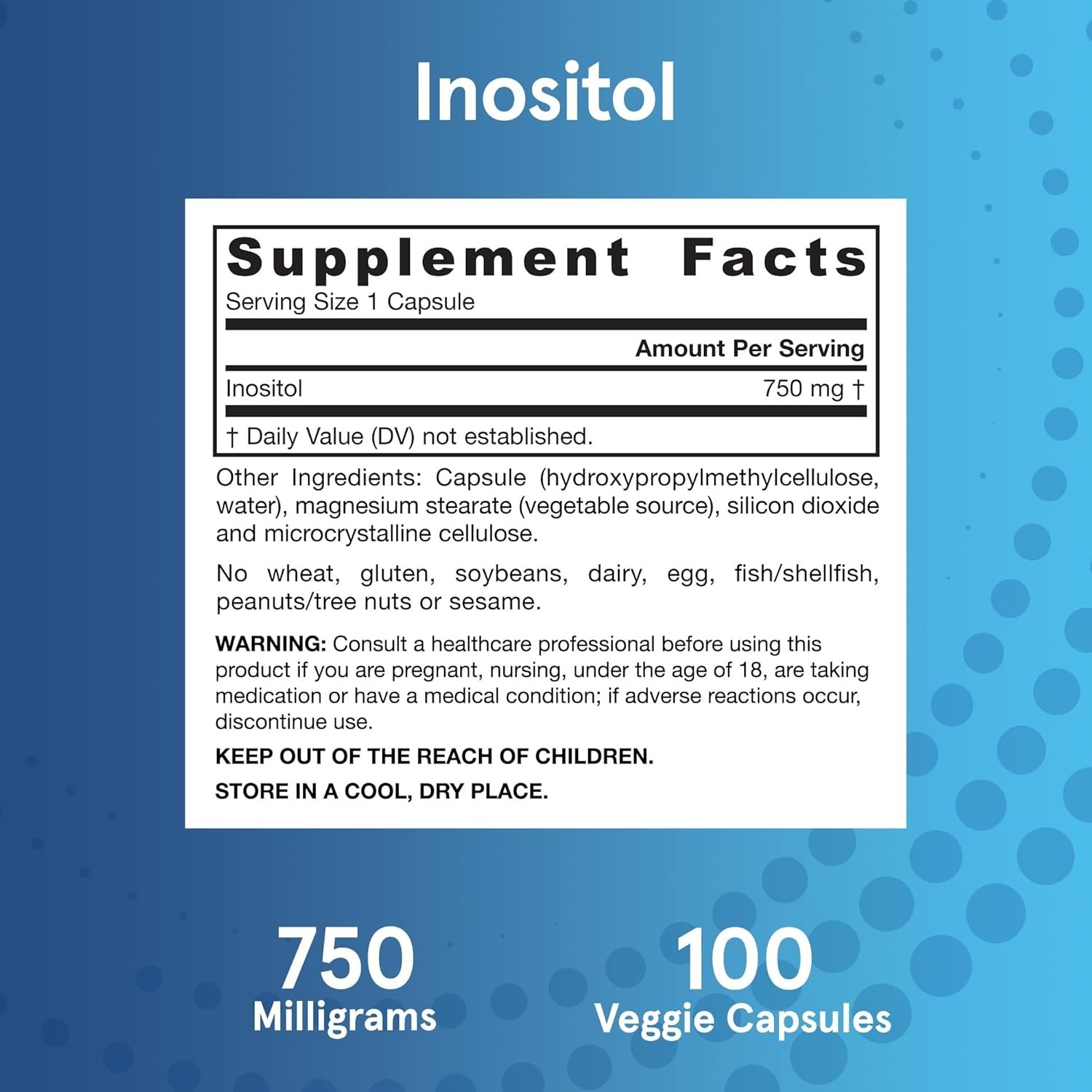 Inositol 750 mg – Ultimate Liver Support & Cellular Health, 100 Veggie Capsules