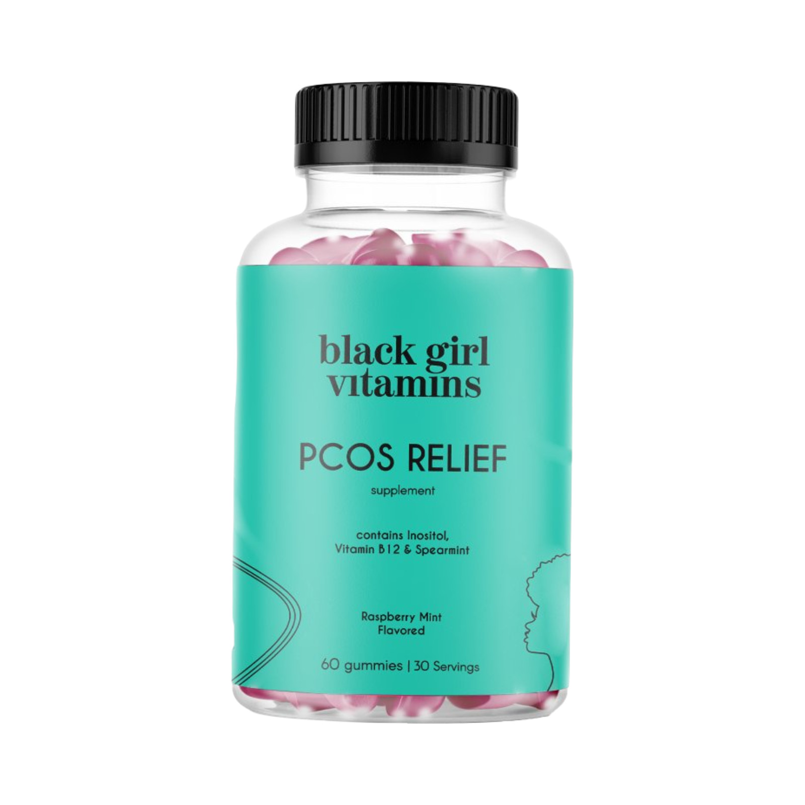 1-Pack Black Girl Vitamins PCOS Relief – Cycle Support for Women – 60 Gummies