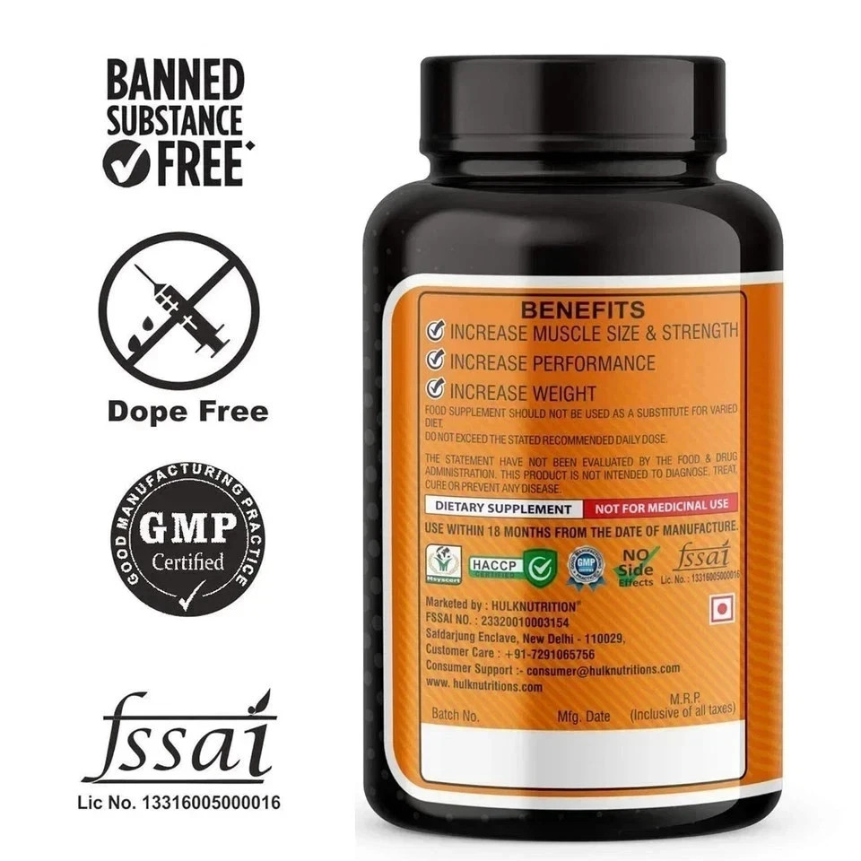 Bulk Mass & Weight Gainer Capsule for Fast Weight & Lean Muscle Gain – Pack of 1