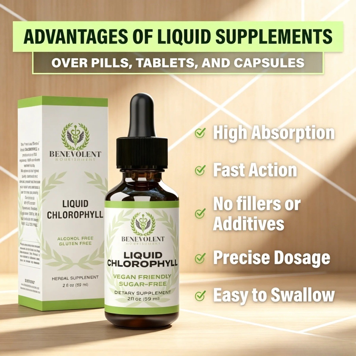 Chlorophyll Liquid Drops – Internal Deodorant, Detox Support & Gut Health
