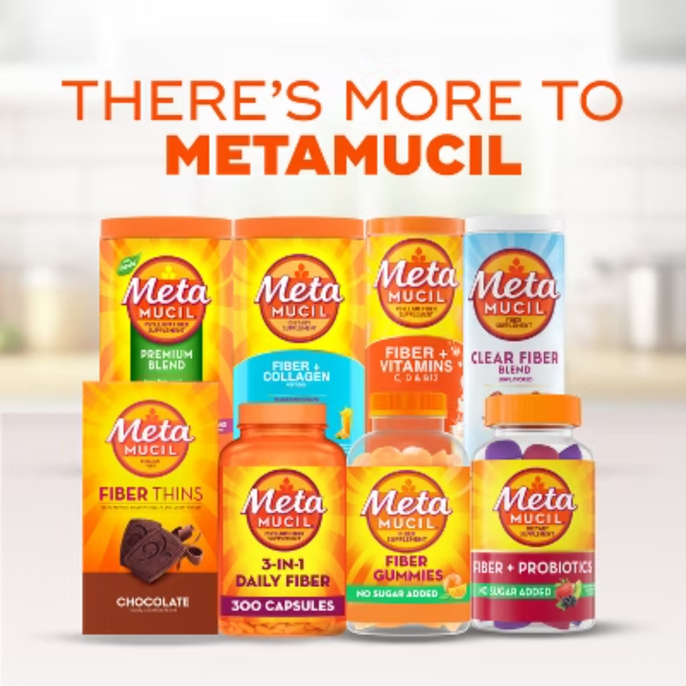 Metamucil Fiber Supplement No Sugar Added Gummies – Orange -5g Fiber Per Serving
