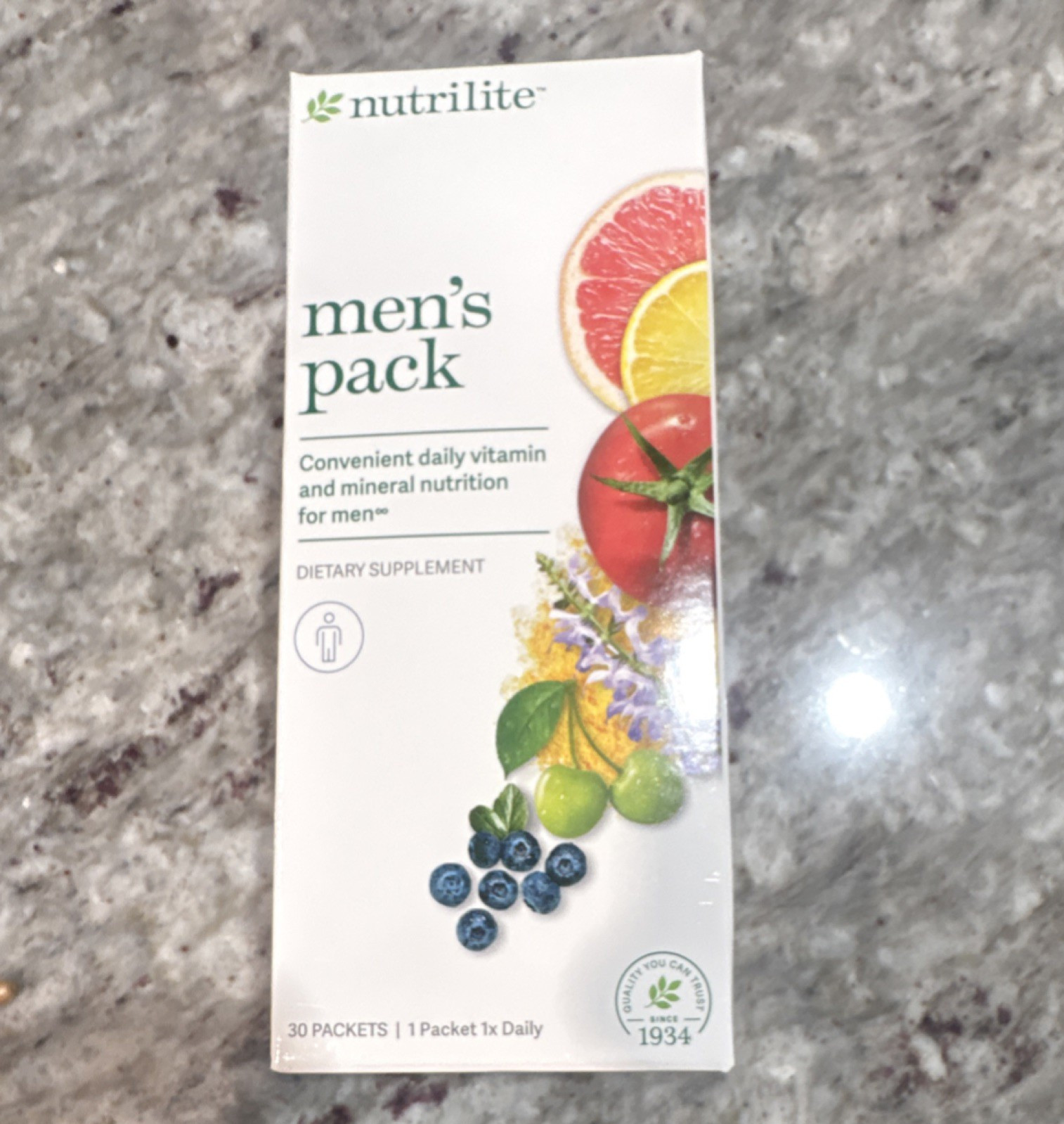 Nutrilite Men’s Daily Vitamin & Mineral Pack, General Wellness, 30 Packets