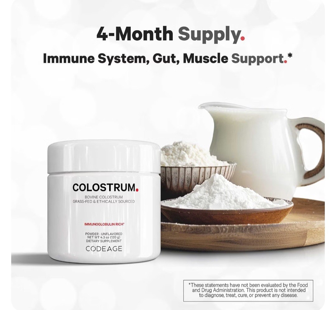 Codeage Grass-fed Colostrum, Unflavored, 120 Serv, Ethically Sourced, 07/2028✨️