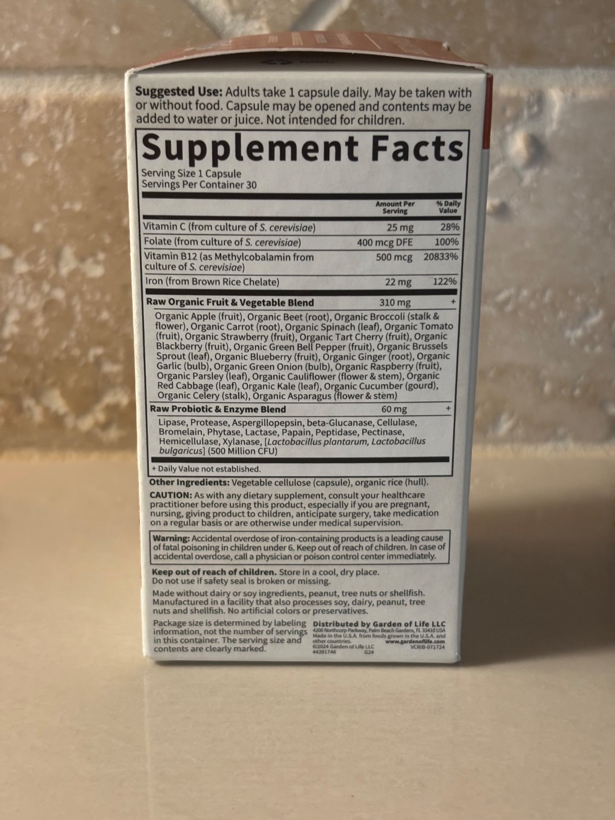 Garden Of Life Vitamin Code Raw Iron