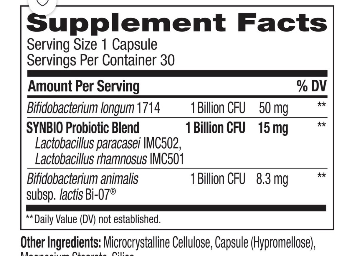 OLLY Precise Probiotics with Stress Support Dietary Supplement..