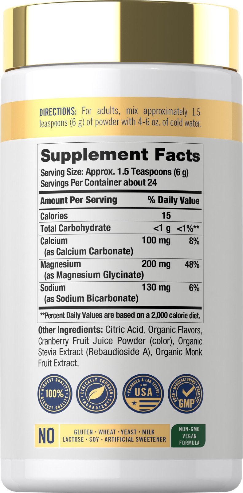 Magnesium Glycinate Drink Mix | 5oz Powder | Raspberry Lemon Flavor | by Carlyle
