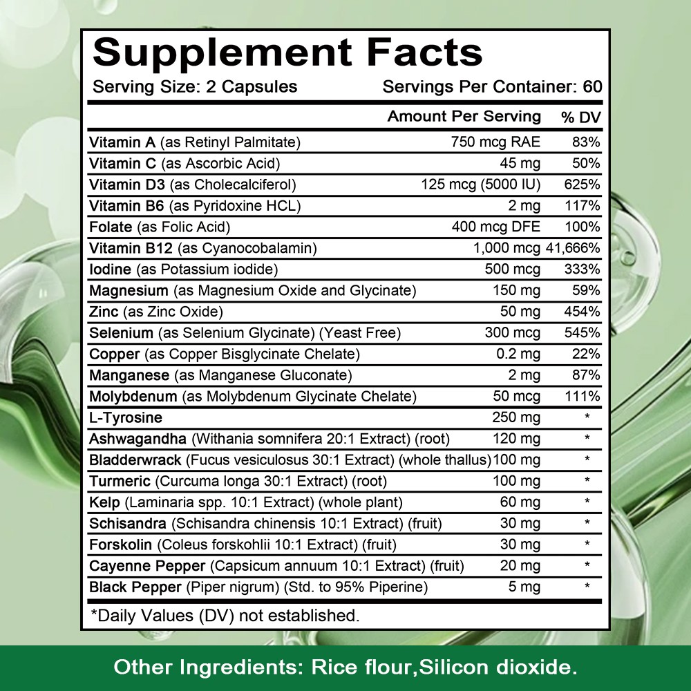 Selenium Zinc Iodine Supplements Thyroid Cellular Health Immune 30-120 Capsules