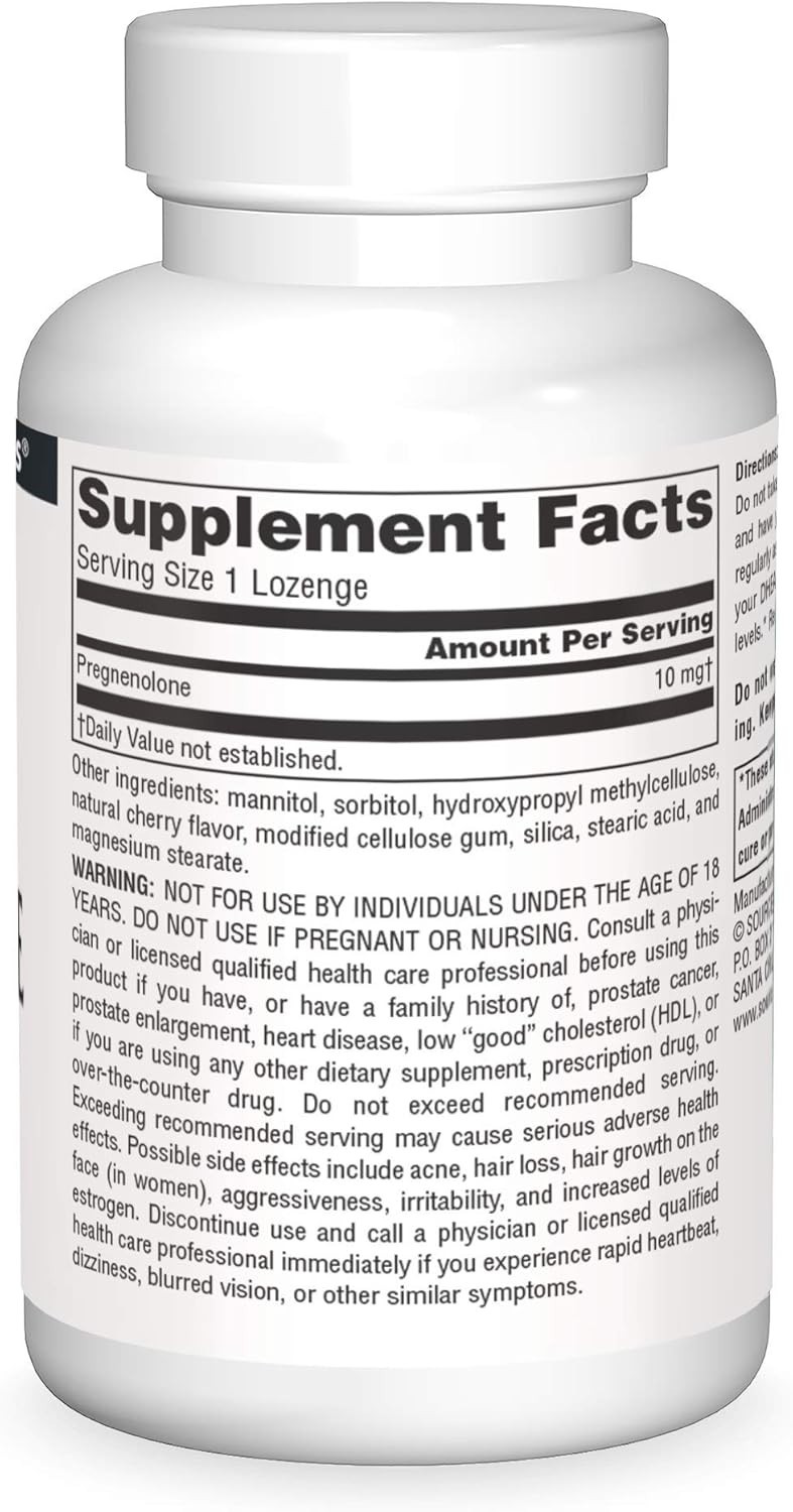 10mg Pregnenolone Lozenges – 60 Sugar-Free Cherry Tablets for Hormonal Health