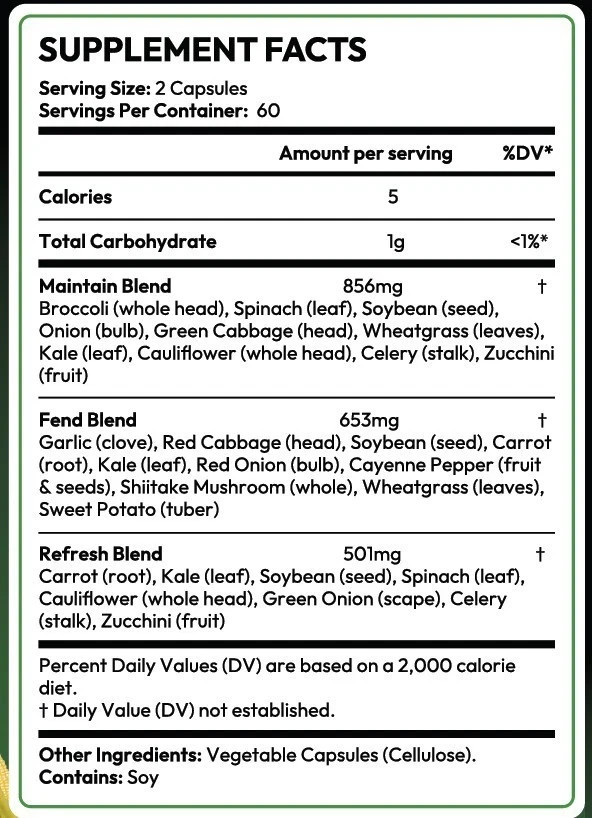 New Daily Fruits and Veggies Whole Food Supplement with Superfood 240 Capsules