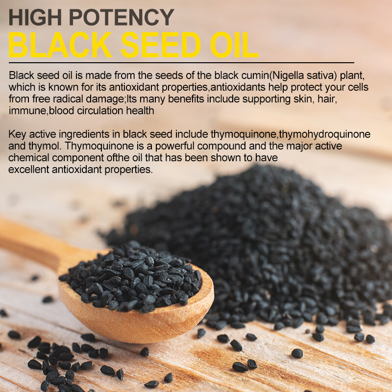 Black Seed Oil Capsules 1000mg 120 Softgels – Cold Pressed Black Cumin Seed Oil