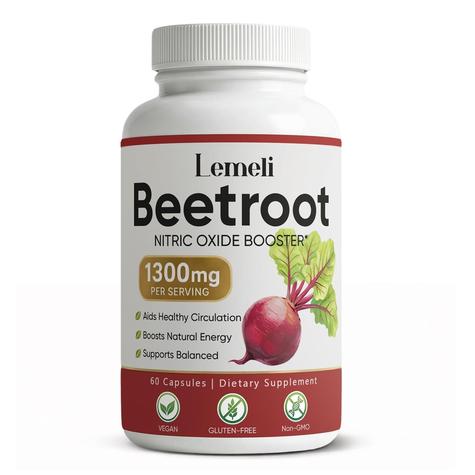 Lemeli Beetroot – 1300mg, Lemeli Beet Root Dietary Supplement 60 Capsules